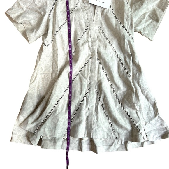 NWT JOSLIN SELENA LINEN MINI SHIRT Dress Size 4 100% Linen - Picture 9 of 12